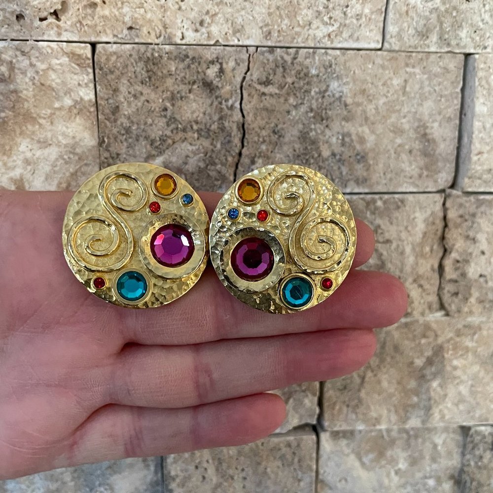Vintage Patricia Locke Clip-on Gold Tone Earrings